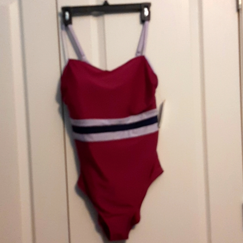 Women's Square Neck Color Block One Piece szL
